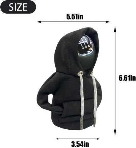 Vista 2 de JOYCOURT - Sudadera con capucha para palanca de cambios de coche, color negro Nylon Fashionable Mini Hoodie Decoration, Cute Gadgets, Universal