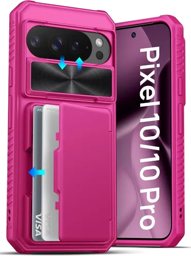 Vista 21 de ATATOO Funda tipo cartera para Google Pixel 10 Pro XL, tarjetero integrado (3-5 tarjetas) [bloqueo RFID] y cubierta de cámara deslizante, protección