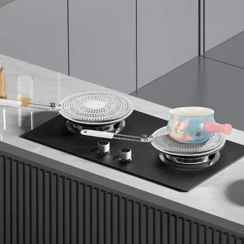 Vista 9 de DECHOUS Soporte para ollas de estufa Almohadilla de aislamiento de calor Difusor de calor de placa de inducción Difusor de calor para placa