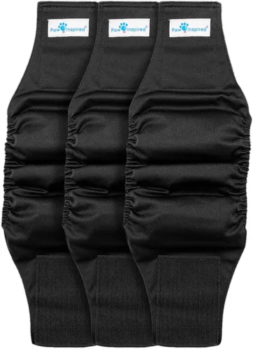 Vista 9 de Paw Inspired Banda para el vientre para perro macho, lavable, forro negro, talla XS, 3