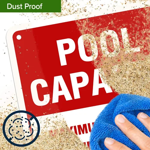 Vista 8 de Número máximo de nadadores permitidos en este cartel de piscina, 7 x 10 pulgadas, libre de óxido, aluminio 040, resistente a la decoloración