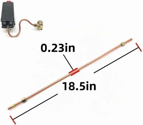Vista 2 de Tubo de escape de compresor de aire de 1.77 pulgadas de repuesto para bomba de aceite, longitud flexible y resistente para reparación de accesorios