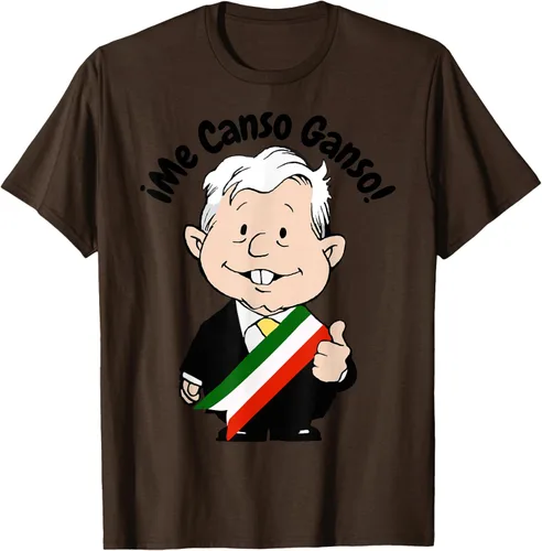 Vista 7 de AMLO Amlito Me Canso Ganso - Camiseta con diseño de dibujos animados mexicanos Gris Oscuro