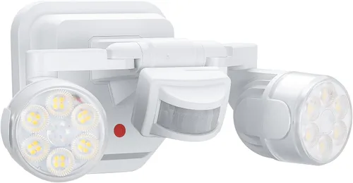 Vista 10 de OREiN Luz de seguridad con sensor de movimiento para exteriores, luz LED reflectora de doble cabeza ajustable, 3 modos