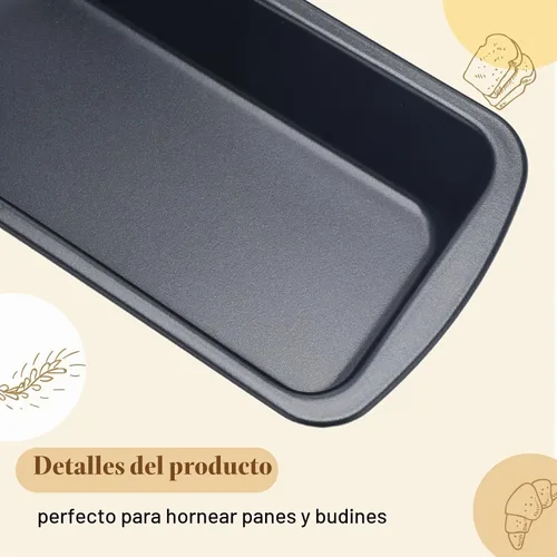 Vista 3 de Patelai Paquete de 4 moldes pequeños para hornear pan, antiadherentes, bandeja rectangular para hornear, molde para tostadas