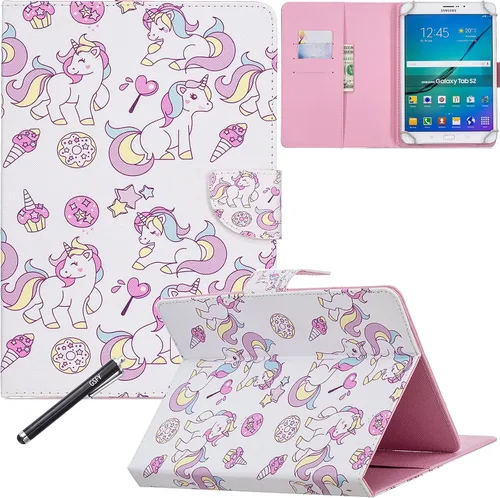 Vista 11 de NewShine - Funda universal para tablet de 7.9 a 8.5 pulgadas, funda de piel sintética para iPad mini 1/2/3/4, Galaxy Tab 3/4/Note 8.0, Amazon Kindle