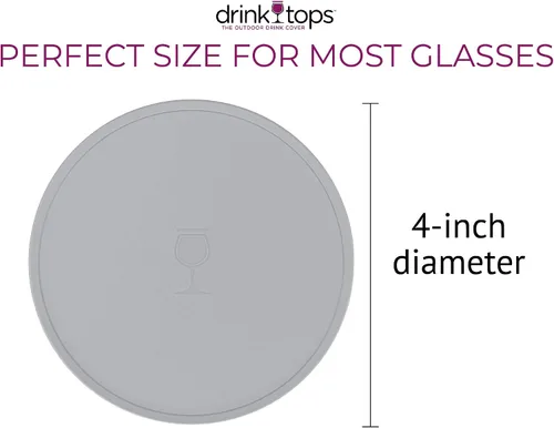 Vista 5 de Drink Tops Tap & Seal - Cubierta para vasos de bebida al aire libre, succiona suavemente a los vasos para mantener las partículas fuera y reducir