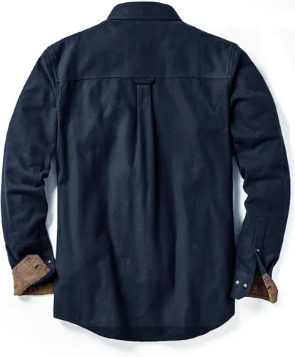 Vista 9 de CQR - Camisa de franela de algodón a cuadros con botones y manga larga para hombre, algodón cepillado suave, camisa de estilo informal