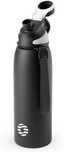 Vista 19 de Fjbottle Botella de agua aislada de acero inoxidable, botellas de agua a prueba de fugas de 32 onzas, vaso reutilizable de hielo, jarra de vacío