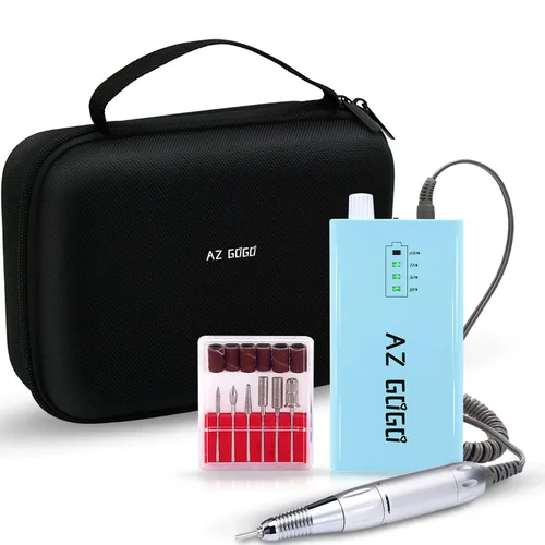 Vista 12 de AZ GOGO - Taladro de uñas portátil de 30000 RPM, taladro eléctrico profesional recargable para uñas de gel acrílico, manicura/pedicura, pulido