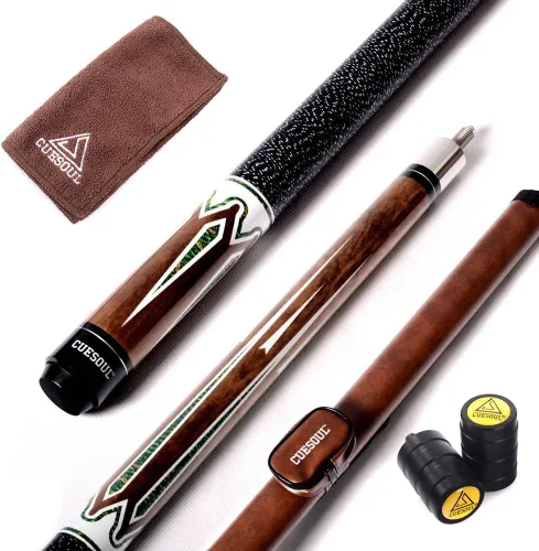 Vista 14 de Cuesoul Juego de taco de billar de madera de arce de 58 pulgadas, 19 oz/20 oz, punta de 11.5 mm/13 mm [peso ajustable]