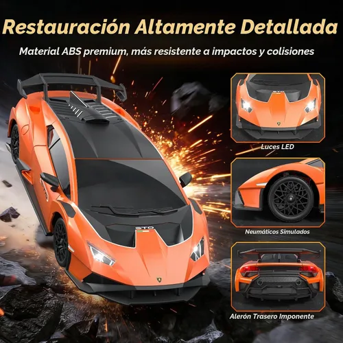Vista 5 de Lamborghini - Coche de juguete Lambo a escala 1:18 para niños