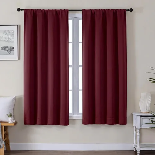 Vista 73 de Gwine Aqua Short Curtains 36 Inches Long - Small Half Window Kitchen Curtains Over Sink, Solid Blackout Curtain for Bathroom Basement Cabinet RV, 2