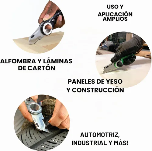 Vista 7 de Excel Blade Revo – Cúter plegable con mango, seguro y clip Cerradura de 3 posiciones, anillo de dedo antideslizante, hoja #92 de cambio rápido