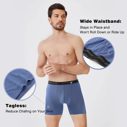 Vista 5 de BAMBOO COOL - Calzoncillos para hombre, cómodos y suaves, de viscosa de bambú (paquete de 4)