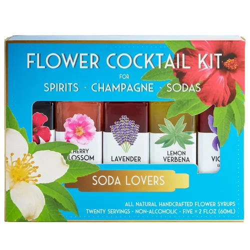 Vista 12 de Floral Elixir Co. - Kit de cóctel de jarabe de flores totalmente naturales - Set de regalo - Surtido de 5 elixires (2 onzas) (amantes de las ginebra)