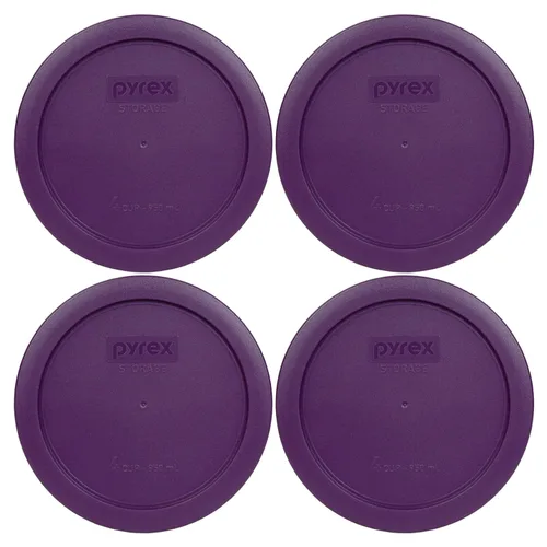 Vista 7 de Pyrex 7201-PC (4 tazas) Berry Pink - Tapa de almacenamiento para cuencos de vidrio, fabricada en Estados Unidos