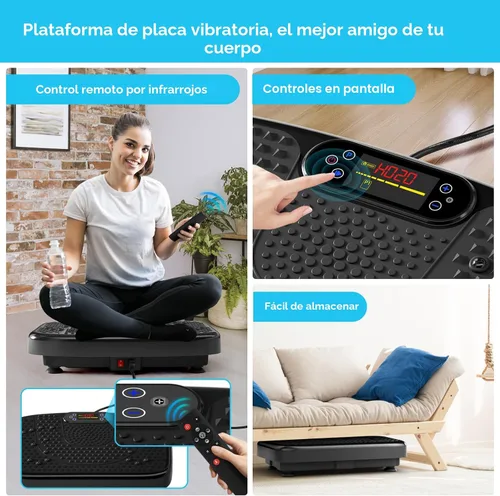 Vista 2 de SoftGym Vibration Plate Exercise Machine for Lymphatic Drainage Weight Loss,120 Speed Levels Vibrating Platform with Resistance Bands,Full-Body