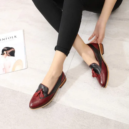 Vista 5 de Mona Flying - Mocasines de cuero planos informales para mujer