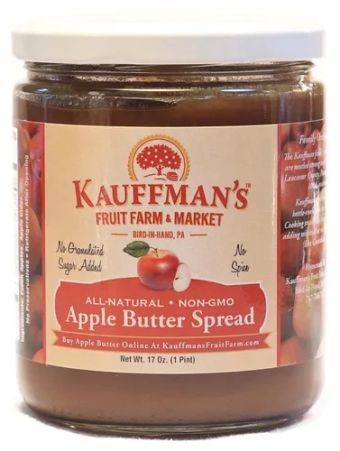 Vista 8 de Kauffman Orchards - Mantequilla de manzana casera, sin azúcar granulada añadida, 17 onzas (caja de 12)