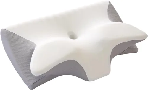 Vista 7 de Almohada cervical para el cuello, espuma viscoelástica de contorno Gris