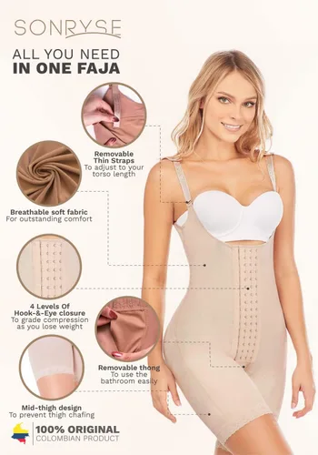 Vista 4 de Sonryse Faja Colombianas Post Surgery Compression Garment Stage 2 Fajas Reductoras y Moldeadoras