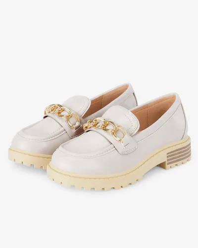 Vista 6 de Coutgo Mocasines de plataforma para niña, zapatos de vestir con cadena de metal y punta redonda