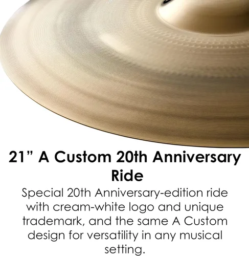 Vista 3 de Zildjian - Platillo personalizado para el 20 aniversario de 21 pulgadas