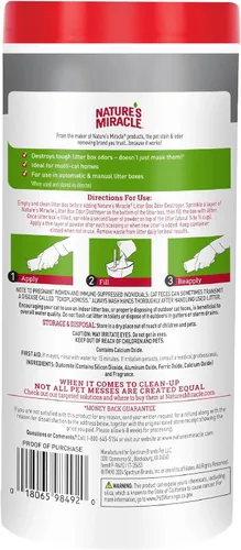 Vista 2 de Nature's Miracle Cat Litter Box - Desodorante en polvo, 20 onzas