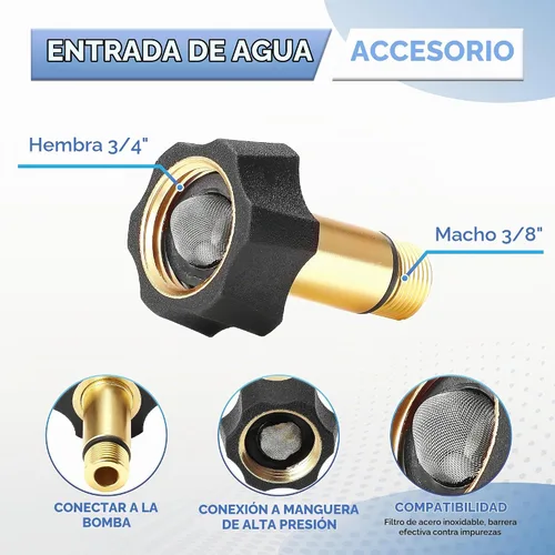 Vista 3 de Instalación de entrada de agua de la bomba de la lavadora a presión Gris