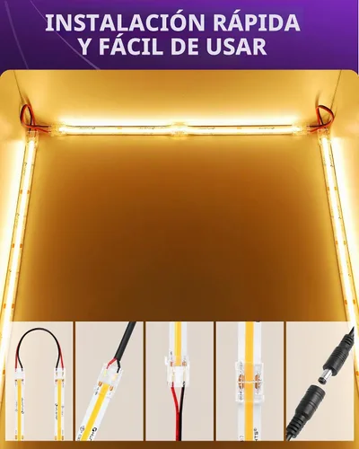 Vista 9 de HitLights El kit de conector de tira LED de 2 pines y 0.394 in incluye conector sin huecos, conectores de puente, conector de coleta, hembra de CC