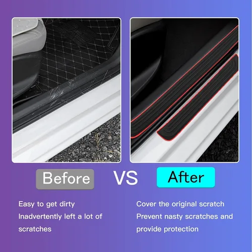 Vista 6 de W-POWER Protectores de placa para umbral de puerta de automóvil – Protectores universales de entrada para umbral de puerta, panel protector