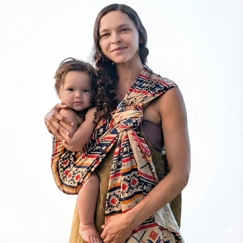 Vista 14 de Portabebés orgánico - Envoltura bohemia de cáñamo y eucalipto para recién nacidos a niños pequeños, no tóxico, certificado ASTM, ergonómico, caja