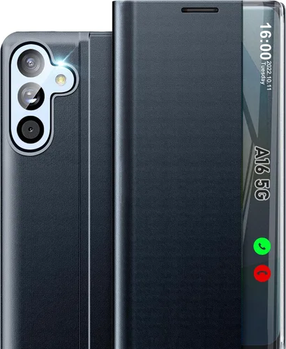 Vista 85 de Funda de teléfono para Samsung Galaxy A16 5G, Clear View Window Funda delgada de lujo para teléfono Galaxy A16 con soporte, funda protectora