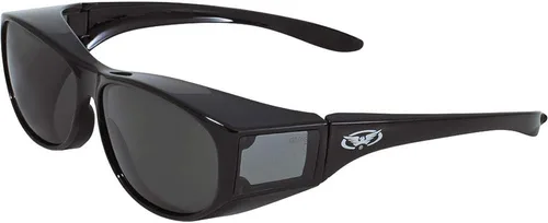 Vista 3 de Global Vision Escort Safety Fit sobre lentes, marco negro (paquete de 3, 1 lente transparente, 1 lente ahumada, 1 lente amarilla)