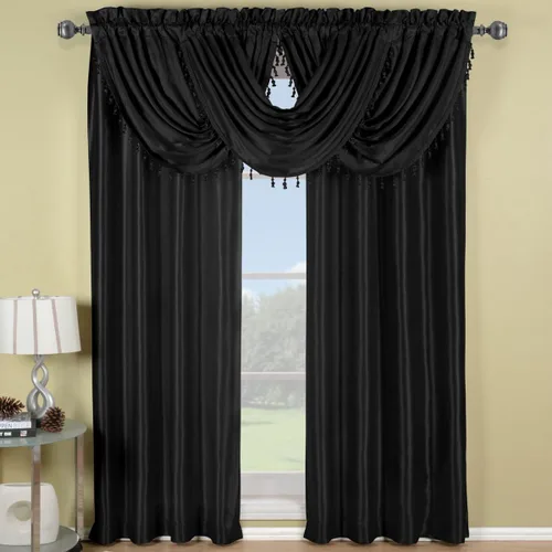 Vista 51 de Royal Hotel Bedding Soho - Cenefa con festón negro, patrón sólido de 35 x 30 pulgadas