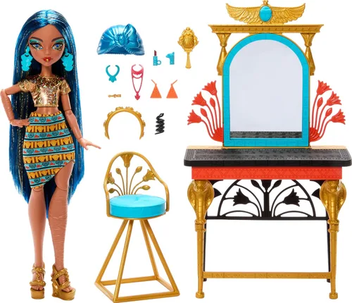 Vista 6 de Monster High Día de Miedo Propio Cleo de Nile Muñeca Set de Juego