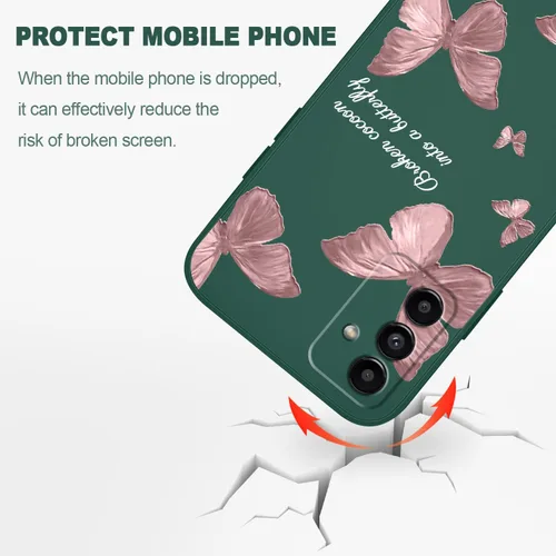Vista 4 de LEECG Funda para teléfono Galaxy A13 5G, para Samsung A13 5G, patrón de mariposa, diseño lateral creativo, protector protector suave a prueba
