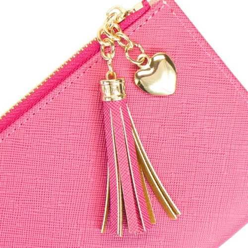 Vista 6 de Cartera pequeña para mujer con bolsillo para monedas, plegable, delgada, con cremallera