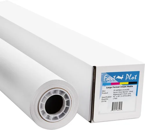 Vista 12 de FastPlot Banner de vinilo para exteriores, impermeable, 15 mil 14.11 oz, rollo de 24 pulgadas x 60 pies, núcleo de 2 pulgadas