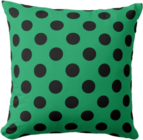 Vista 77 de Fundas de almohada de lunares negros sobre beige de 16 x 16 pulgadas, fundas de almohada decorativas rústicas y cuadradas para decoración del sofá