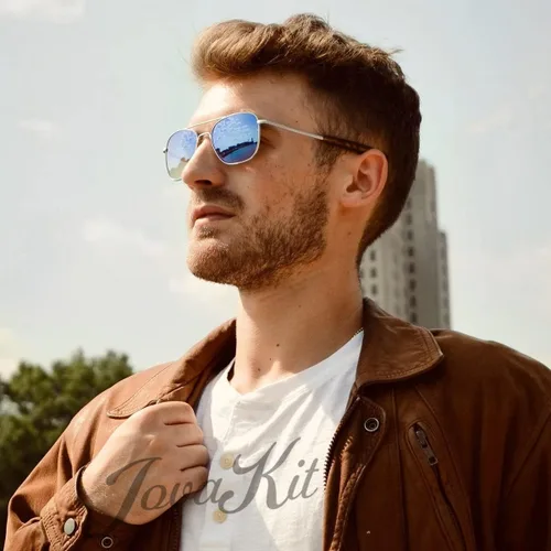 Vista 5 de JOVAKIT Gafas de sol polarizadas de aviador para hombre, estilo retro, estilo militar, lentes de sol piloto, patillas de bayoneta, protección UV400