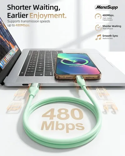 Vista 3 de Paquete de 3 cargadores para iPhone de 10 pies con certificación MFi de Apple, cable Lightning de carga rápida compatible con iPhone 14 13 12 11 Pro