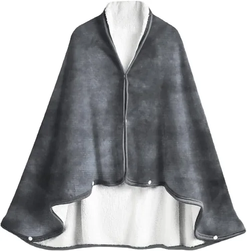 Vista 11 de ITODA Manta para llevar puesta, chal coral, poncho cálido, suave, para ver en frío, TV, sofá, silla, envoltura en casa, oficina, escuela, viajes