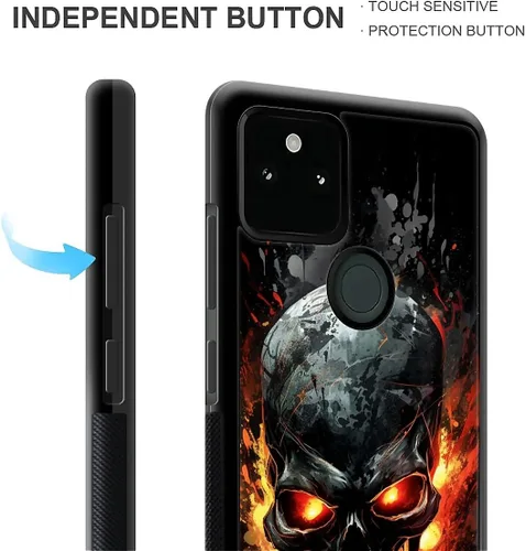 Vista 1046 de Compatible con Google Pixel 4A 5G Mobile Case Creative Acrylic Panel trasero Silicona Protección Grip especialmente diseñado para Google Pixel 4A 5G
