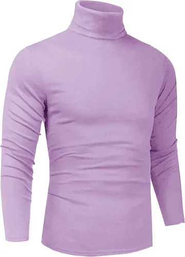 Vista 13 de Camiseta de manga larga para hombre, ajustada, ligera, con cuello de tortuga