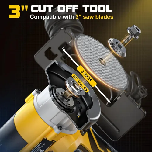 Vista 5 de Ecarke Herramienta de corte inalámbrica compatible con batería DeWalt de 20 V, motor sin escobillas de sierra circular de 3 pulgadas con cuchillas