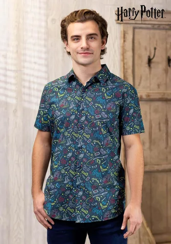 Vista 4 de Camisa con botones y estampado de Harry Potter para adultos