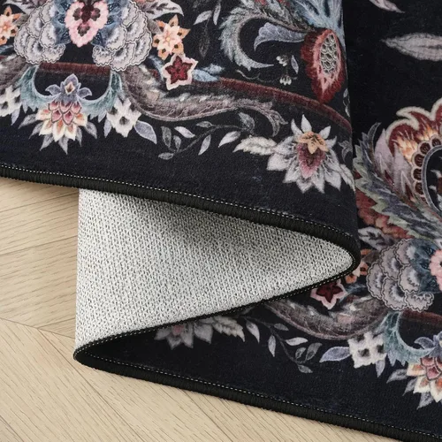 Vista 5 de Rugcomf Alfombra de Entrada de 2'x3' - Patrón Paisley, Tapete para Puerta de Entrada Interior, Floral Vintage, Lavable a Máquina, Alfombra