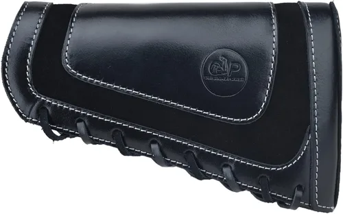 Vista 9 de Culata de cuero completo para pistola de caza, bolsas de soporte de munición para rifles, ajuste universal